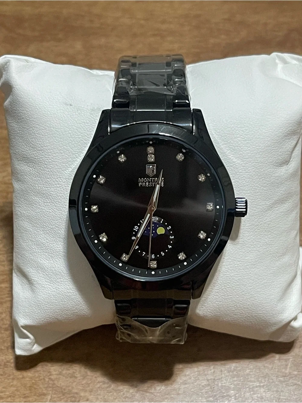 Montres Prestige Men 42mm Black Tone Case Black Metal Dial new